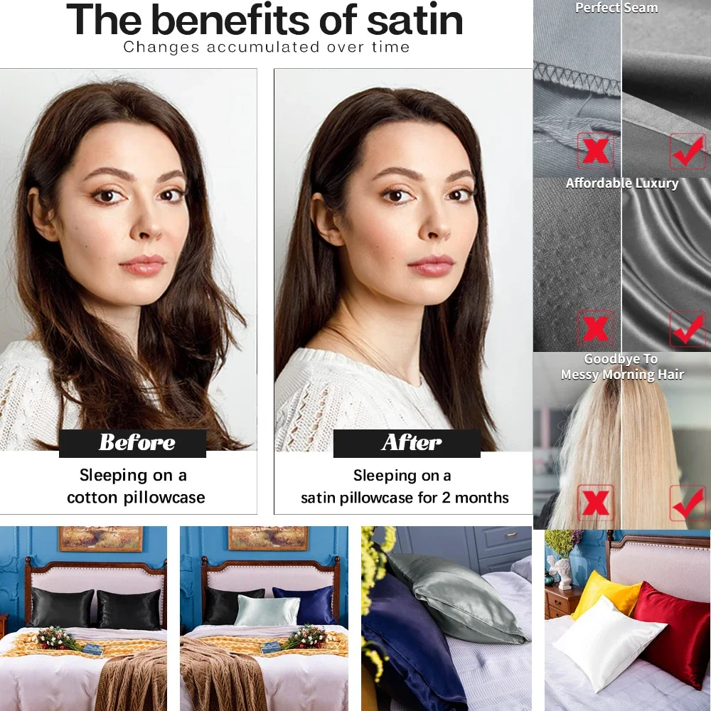 2-pakowa satynowa poszewka na  – Satin Pillowcase Silk recenzja i cena