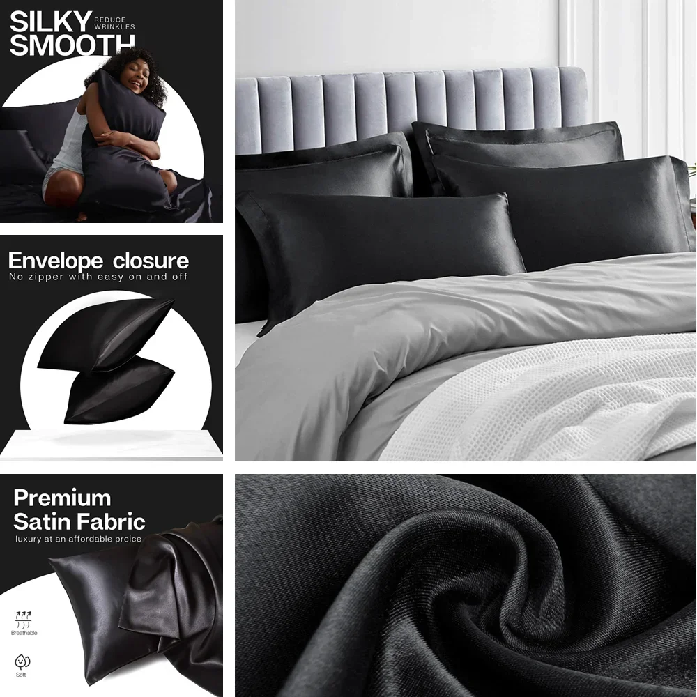 2-pakowa satynowa poszewka na  – Satin Pillowcase Silk recenzja i cena